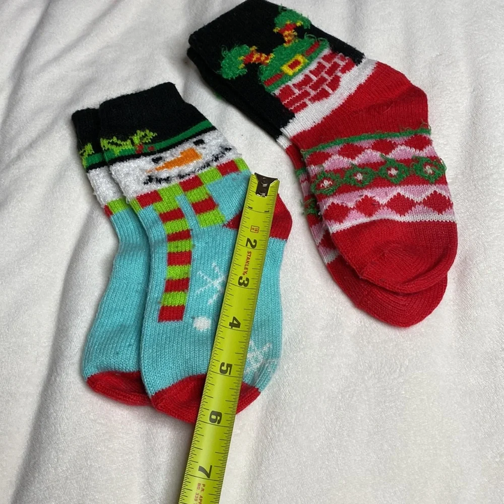 TWO PAIRS Novelty Socks Snowman Winter Socks